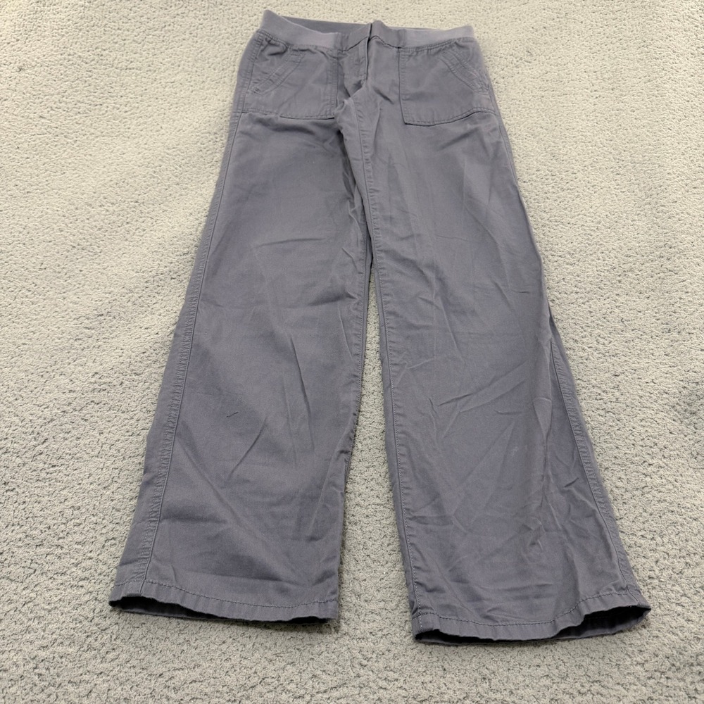 LOFT Cargo Pants Womens 2 Blue Gray Cotton Wide Leg Elastic Waist Casual Work